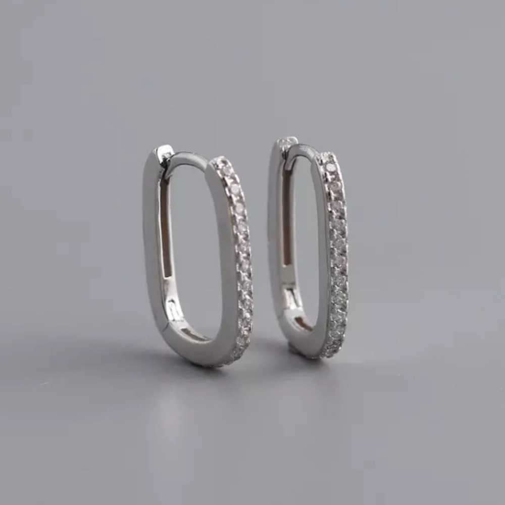 🌟 Sterling Silver U Shape Huggie Hoop Earrings